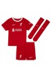 Fotbalové Dres Liverpool Mohamed Salah #11 Dětské Domácí Oblečení 2023-24 Krátký Rukáv (+ trenýrky)